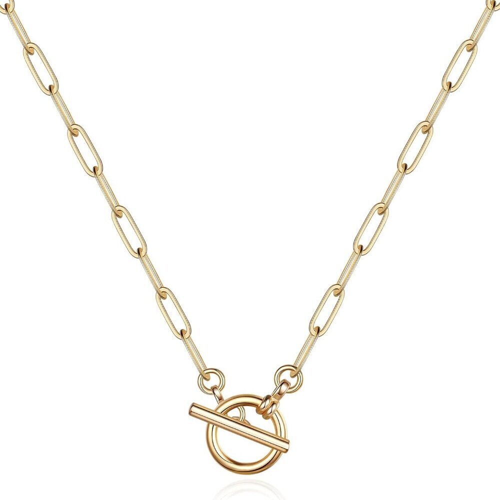 Gold Necklaces for Women - 14K Gold Plated Lock Evil Eye Medallion Vintage Coin